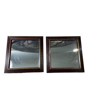 Vintage Home Interiors Gifts Wood Gold Trim Small Decorative Mirrors Square 2